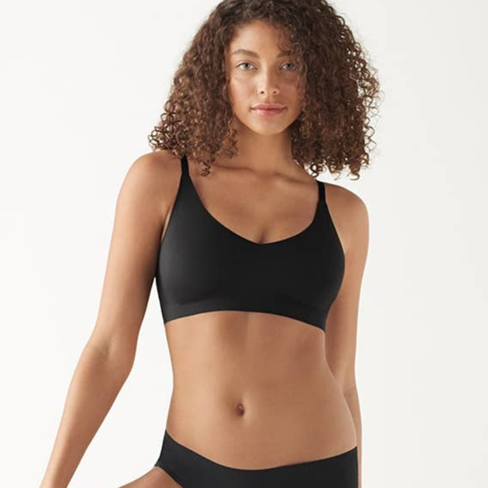 True & Co Triangle Convertible Strap Bra Black Sz. S NEW